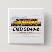 EMD SD40-2ディーゼル機関車。アメリカ国旗 缶バッジ (正面)