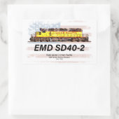 EMD SD40-2ディーゼル機関車。アメリカ国旗 長方形シール (バッグ)