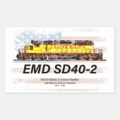 EMD SD40-2ディーゼル機関車。アメリカ国旗 長方形シール (正面)