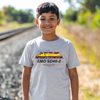 EMD SD40-2ディーゼル機関車。アメリカ国旗 Tシャツ