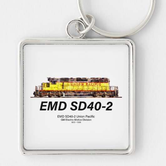 EMD SD40-2ディーゼル機関車。ユニオン太平洋 キーホルダー (正面)