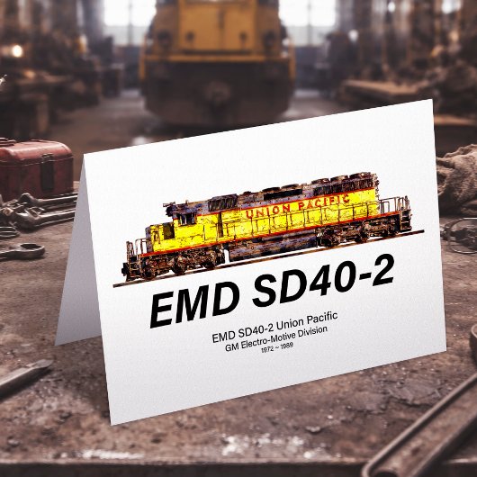 EMD SD40-2ディーゼル機関車。ユニオン太平洋 サンキューカード