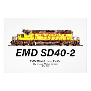 EMD SD40-2ディーゼル機関車。ユニオン太平洋 フォトプリント