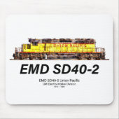 EMD SD40-2ディーゼル機関車。ユニオン太平洋 マウスパッド (正面)