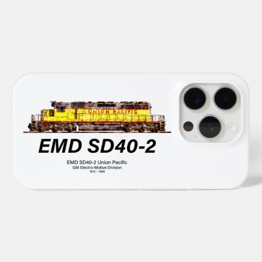 EMD SD40-2ディーゼル機関車。ユニオン太平洋 Case-Mate iPhoneケース (裏面 (横))