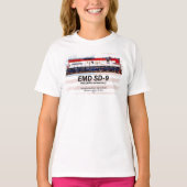 EMD SD-9機関車 米国建国250周年デザイン Tシャツ (正面)