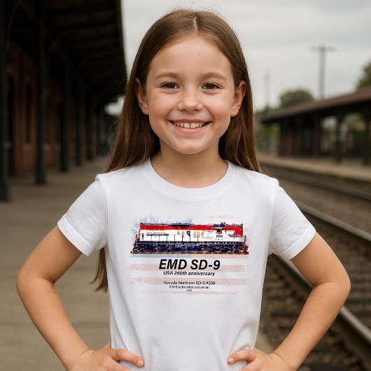 EMD SD-9機関車 米国建国250周年デザイン Tシャツ