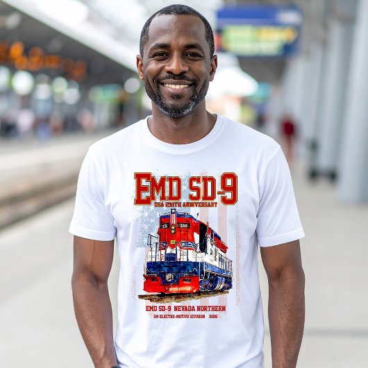 EMD SD-9機関車 USA建国250周年塗装 Tシャツ