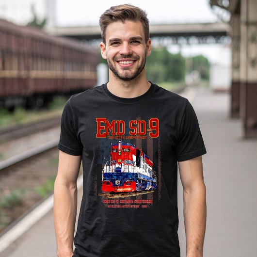 EMD SD-9機関車 USA建国250周年塗装 Tシャツ