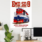 EMD SD-9 アメリカ建国250周年記念ヘリテージ機関車 ポスター (ホームオフィス)