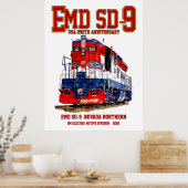EMD SD-9 アメリカ建国250周年記念ヘリテージ機関車 ポスター (キッチン)