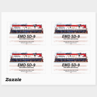 EMD SD-9 Locomotive USA 250th Anniversary Livery 長方形シール