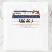 EMD SD-9 Locomotive USA 250th Anniversary Livery 長方形シール (バッグ)