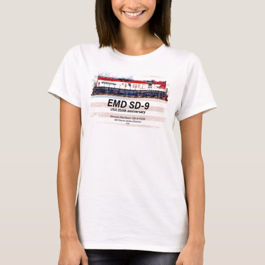EMD SD-9 Locomotive USA 250th Anniversary Livery Tシャツ (正面)