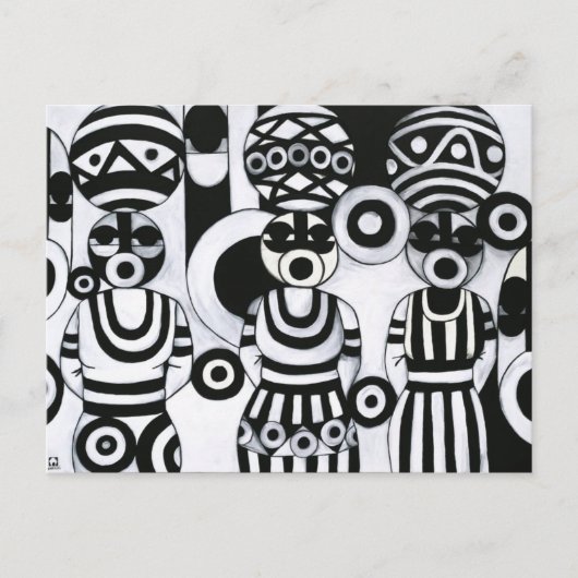 Emeka著ヒョウタンを持つ女性! ポストカード (正面)