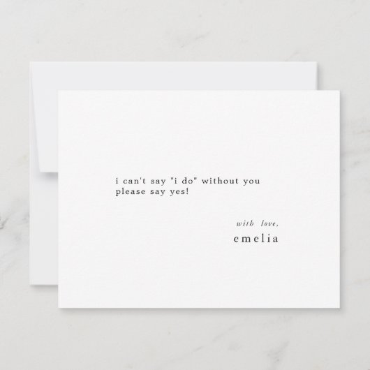 EMELIAが私の花嫁のプロポーザルのカードになる 招待状 (裏面)