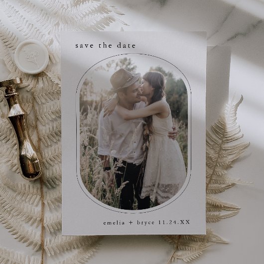 EMELIAオ素朴バル写シンプル真モダン結婚体 セーブザデート