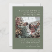 EMELIAグリーンかわいい家族の写真クリスマスおもしろい シーズンカード (正面)