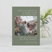 EMELIAグリーンかわいい家族の写真クリスマスおもしろい シーズンカード (スタンド正面)