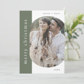 EMELIAグリーンクリスマスグリーティングフォトメリークリスマス シーズンカード (スタンド正面)