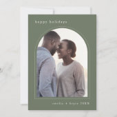 EMELIAグリーンハッピーホリデーズキュートファミリーフォト シーズンカード (正面)