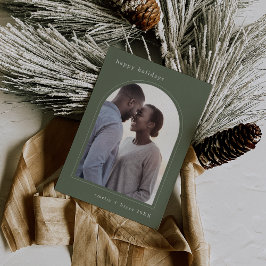 EMELIAグリーンハッピーホリデーズキュートファミリーフォト シーズンカード