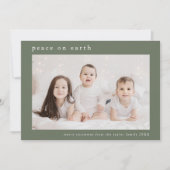 EMELIAグリーンファミリー写真平和オンアース・クリスマス シーズンカード (正面)