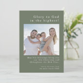 EMELIAグリーンファミリー写真神キリスト教クリスマス シーズンカード (スタンド正面)