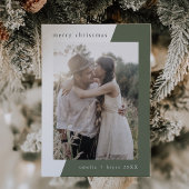 EMELIAグリーンファユニークイミニマルミリアフォトクリスマス シーズンカード