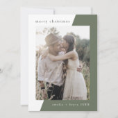 EMELIAグリーンファユニークイミニマルミリアフォトクリスマス シーズンカード (正面)