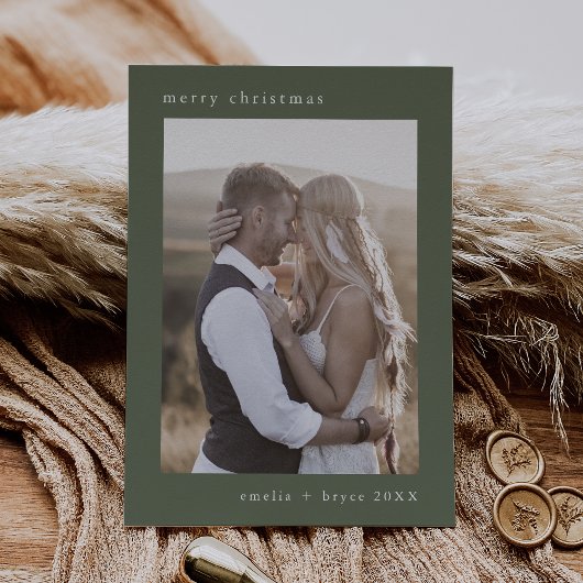 EMELIAグリーンボヘミアンクリスマスファミリーフォトクリスマス シーズンカード