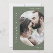 EMELIAグリーン写真ファミリーフォトメリークリスマス シーズンカード (正面)