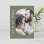 EMELIAグリーン写真ファミリーフォトメリークリスマス シーズンカード (スタンド正面)