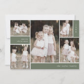 EMELIAグリーン可愛い写真モダンの数々のクリスマス シーズンカード (正面)