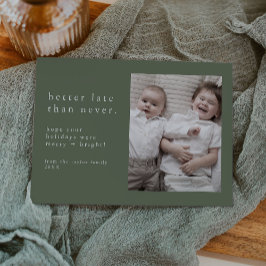 EMELIAグリーン新年の写真クリスマスおもしろい後期 シーズンカード