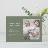 EMELIAグリーン新年の写真クリスマスおもしろい後期 シーズンカード (スタンド正面)