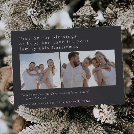 EMELIAグレーフォトバイブルユニーク引用文クリスマス シーズンカード