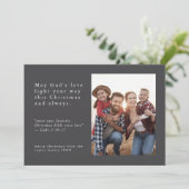 EMELIAグレーフォト簡単シンプル宗教的クリスマス シーズンカード (スタンド正面)