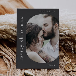 EMELIAグレー写真ファミリーフォトメリークリスマス シーズンカード