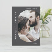 EMELIAグレー写真ファミリーフォトメリークリスマス シーズンカード (スタンド正面)