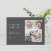 EMELIAグレー新年の写真クリスマスおもしろい後期 シーズンカード (スタンド正面)