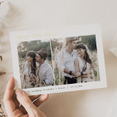 EMELIAゴールドフォイル素朴ボホウェディング日付を保存 箔招待状