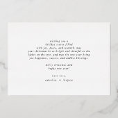 EMELIAゴールドフォイル緑の写真数々のクリスマス 箔シーズンカード (裏面)