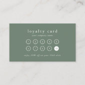 EMELIAシンプルセージグリーンビジネス報酬10パンチ ロイヤリティカード (正面)