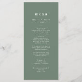 EMELIAシンプルモダン結婚マウンテン素朴セージ メニュー (正面)