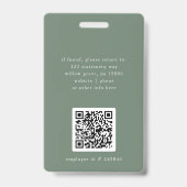 EMELIAセージのセキュリティ名タグ写真従業員ID バッジ (裏面)