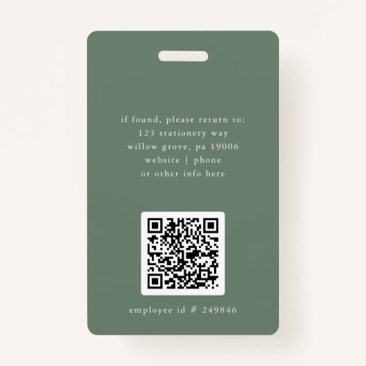 EMELIAセージのセキュリティ名タグ写真従業員ID バッジ (裏面)