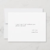 EMELIAセージグリーンシンプル花嫁プロポーザルのカード 招待状 (裏面)