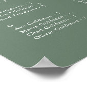 EMELIAセージモダンの結婚シーティングチャートテンプレート ポスター (角)