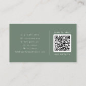 EMELIAセージモダングリーンオリーブボホ素朴QRコード 名刺 (裏面)